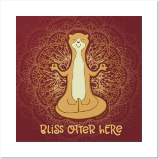 Bliss Otter Here - Zen Otter Meditating Posters and Art